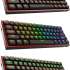 Клавиатура Redragon Fizz Pro,  USB, Bluetooth/Радиоканал, черный + красный [70666]